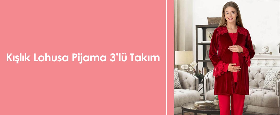 Kışlık Lohusa Pijama 3’lü Takım