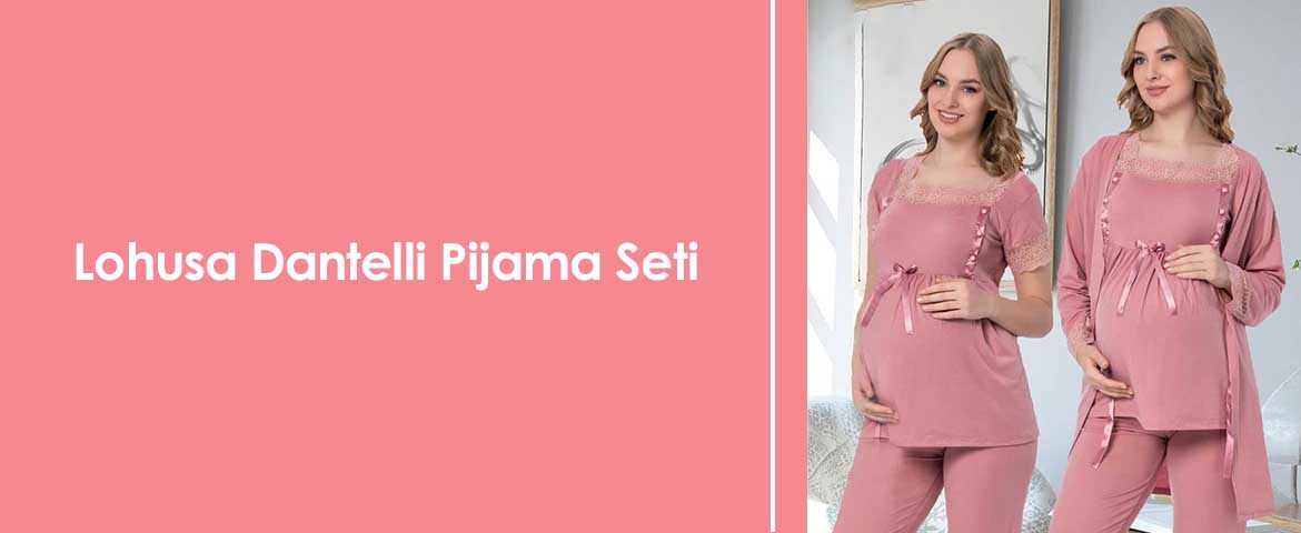 Lohusa Dantelli Pijama Seti