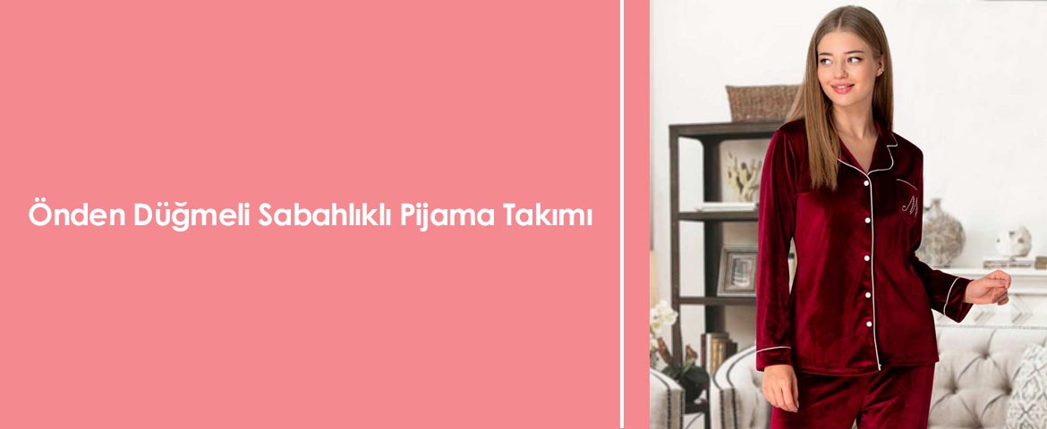 Önden Düğmeli Sabahlıklı Pijama Takımı