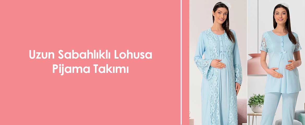 Uzun Sabahlıklı Lohusa Pijama Takımı