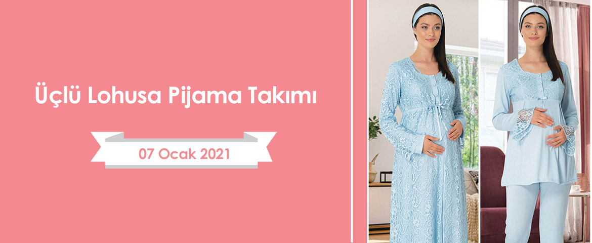 Üçlü Lohusa Pijama Takımı