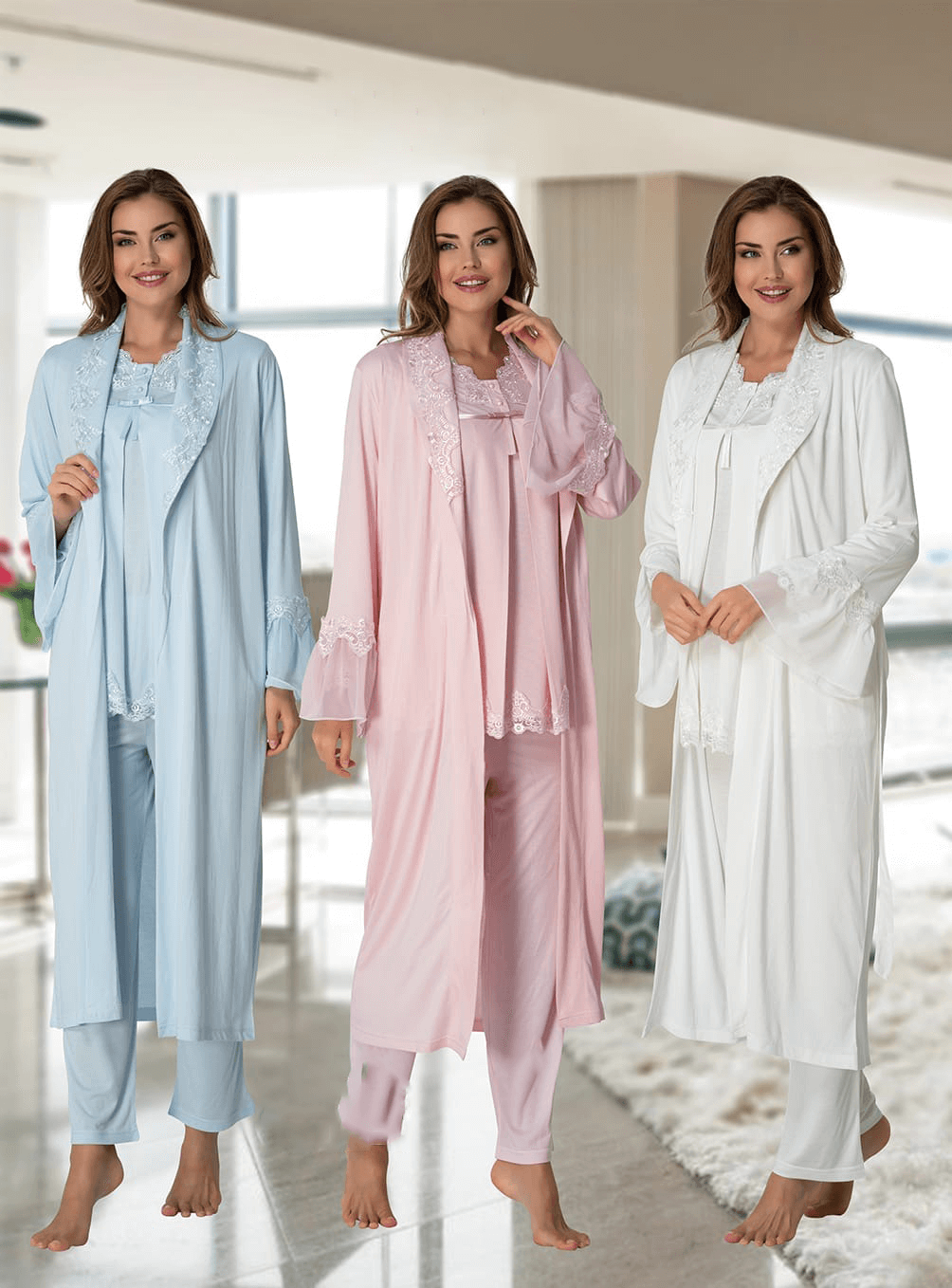 Lohusa Çarşısı 7034 Sabahlıklı Lohusa Pijama Takımı